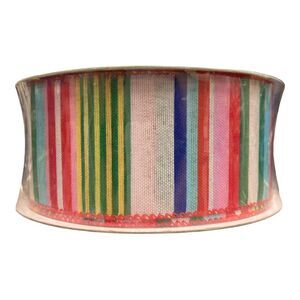 Offset Stripes - Member's Mark Premium Spring Theme Wire Edge Ribbon, 2.5" Wide